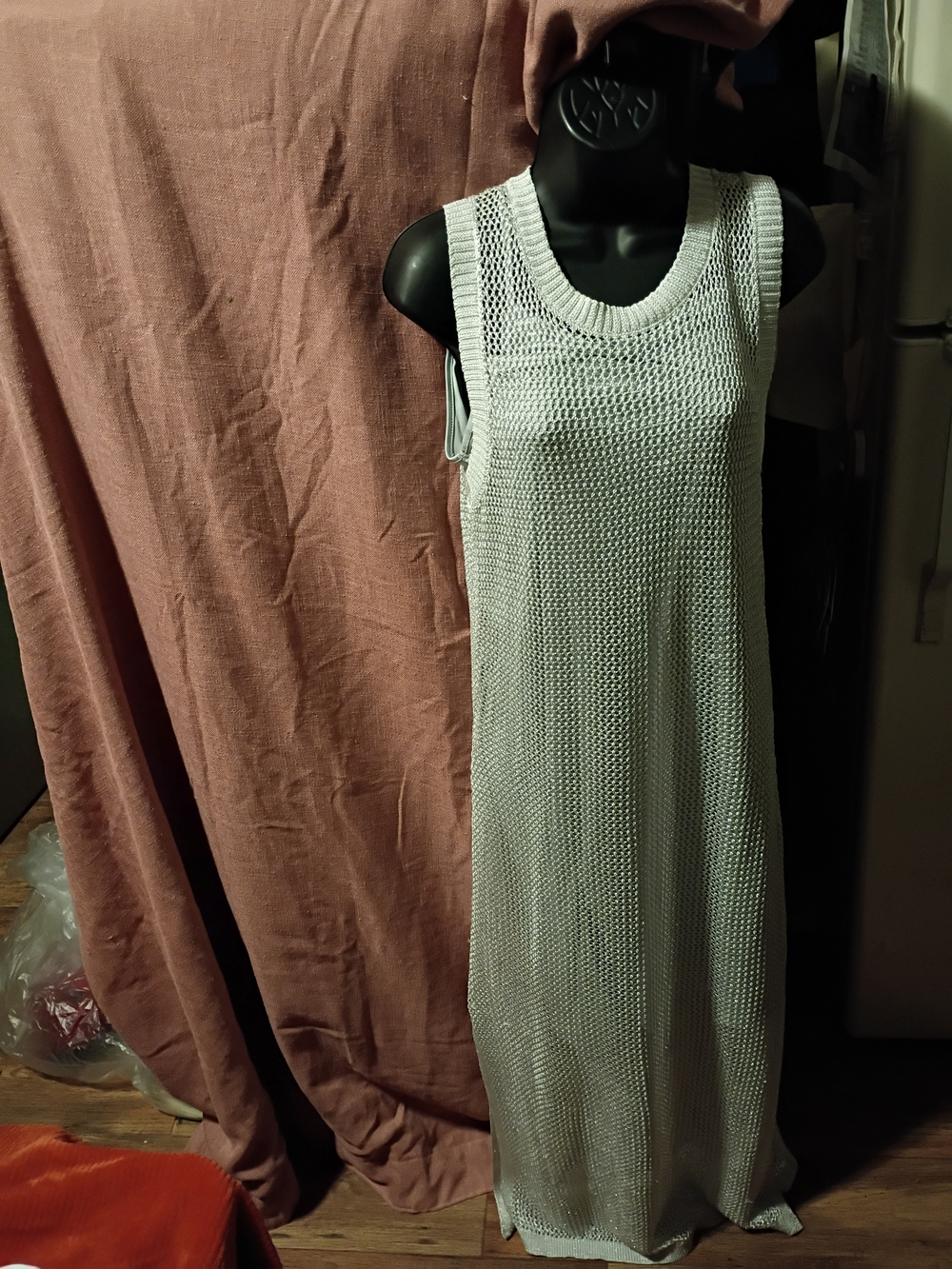 Aritzia White Sleeveless Knit Maxi Dress